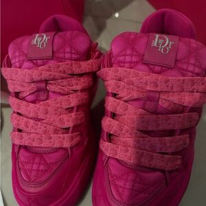 Dior Fuchsia Quilted Sneakers